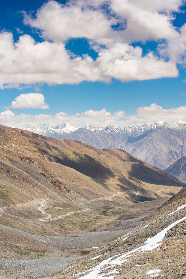 mountain view road to nubra valley india khardung la high pass located ladakh region indian state jammu 56822225